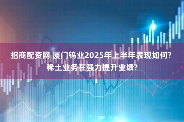 招商配资网 厦门钨业2025年上半年表现如何? 稀土业务在强力提升业绩?