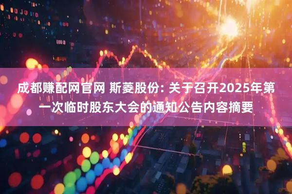 成都赚配网官网 斯菱股份: 关于召开2025年第一次临时股东大会的通知公告内容摘要